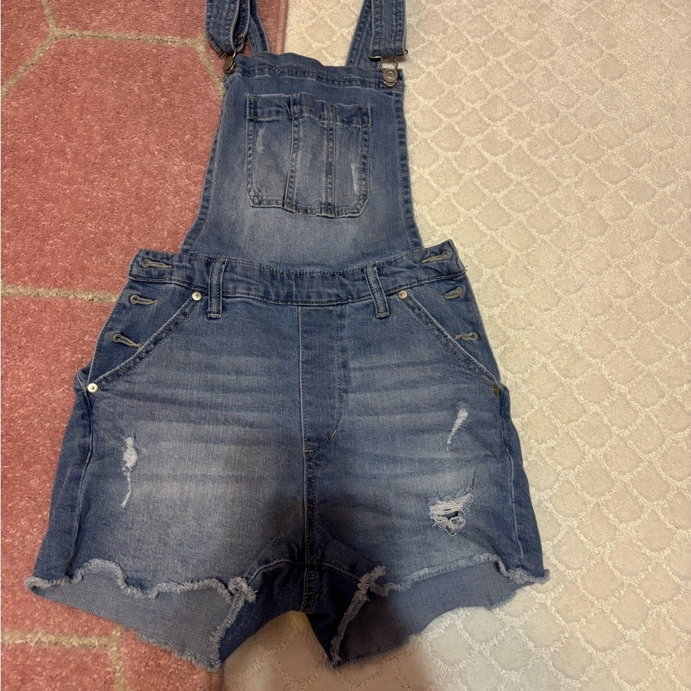 No Boundaries Light Blue Denim Overalls